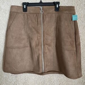Maurices Brown Mini Skirt with Front Zipper